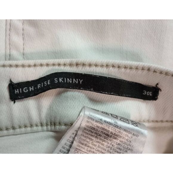 Banana Republic Jeans Ladies 30 Long White Button Fly High Rise‎ Skinny - Picture 5 of 8